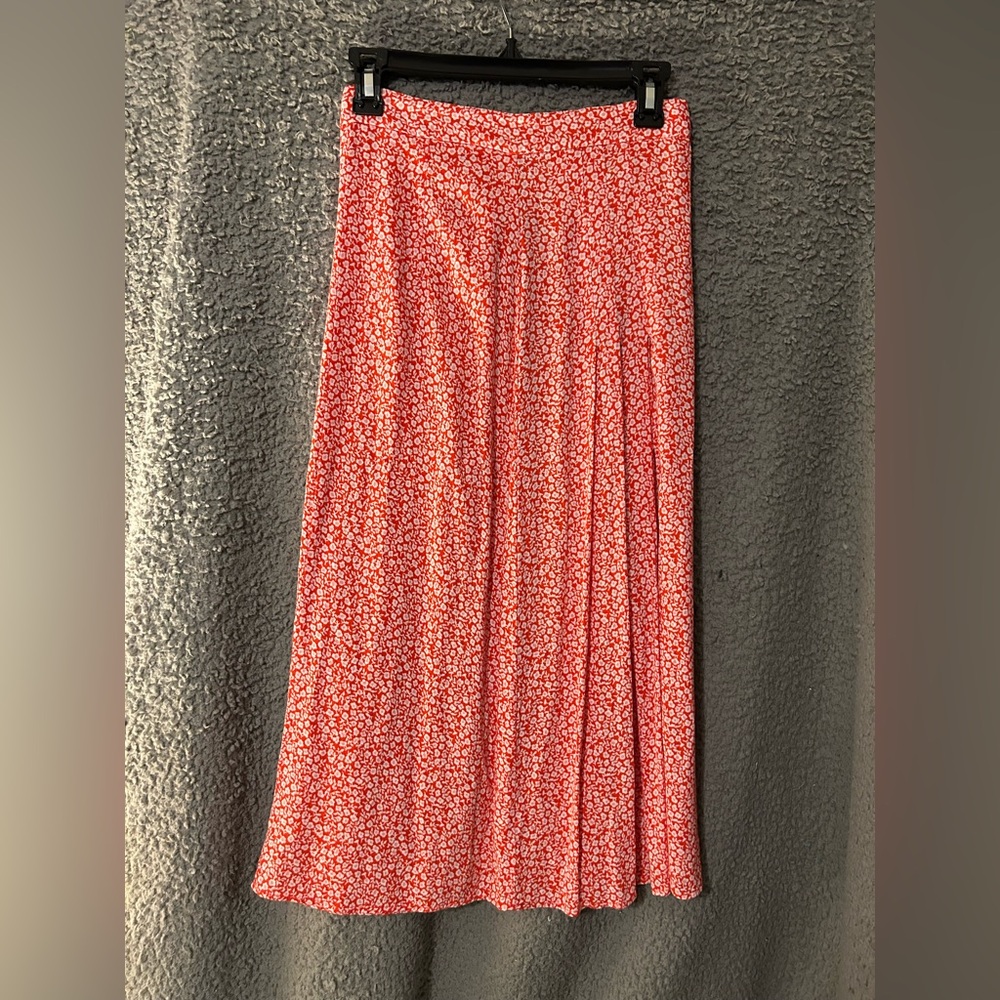 H&M Vibrant pink/ coral Patterned Maxi Skirt